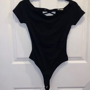 Black spandex bodysuit